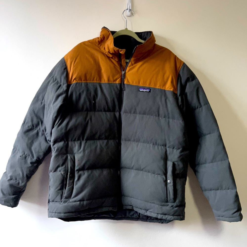 Patagonia Men’s Patagonia Tan & Gray Winter Down Jacket Size XL